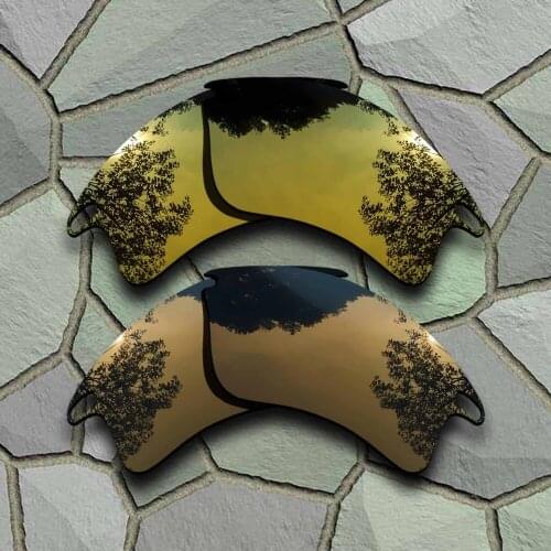 Yellow Golden&Bronze Copper Sunglasses Polarized Replacement Lenses for Oakley Fast Jacket XL