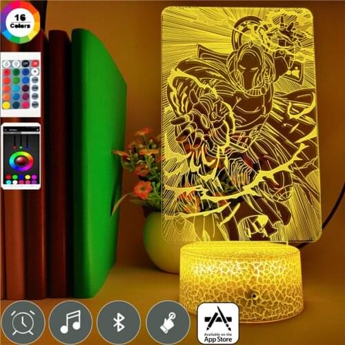 Night Light LED Plug In Doctor Fate Figure 3D Desk Lamp Acrylic Nightlight Anime Fans Kid Birthday Gift Party Hotel Room Decor