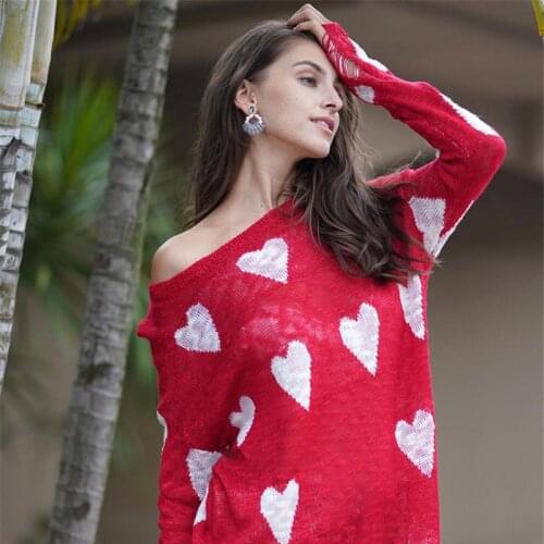 Sweater Off-the-shoulder round neck collar solid color pullover Autumn and winter Fashion Round Neck Long-sleeved Hollow