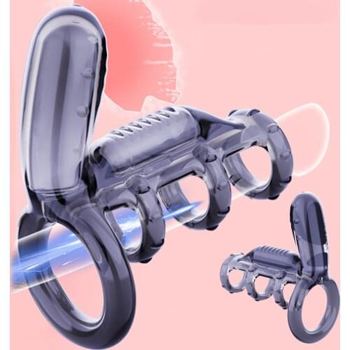 Penis Vibrating Penis Rings For Male Delay Ejaculation Men Sex Toys Silicon Penis Sleeve Ring Cock Ring Men Chastity Cage Device