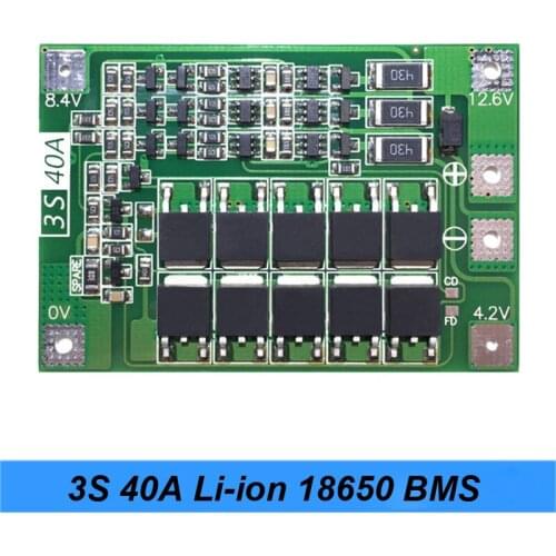 3S 40A 11.1V 12.6V 18650 lithium battery protection Board for screwdriver drill 40A current Balance Version