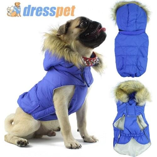 Winter Small Pet Dog Clothes Puppy Jacket For Chihuahua Coat French Bulldog Hooded Fur Coats Dogs Pets Clothing Warm Pug Costume