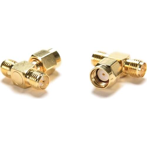 1PC Triple 1M2F Adapter RP.SMA jack male to 2 RP-SMA T RF connector plug female