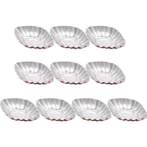 10PCS Carbon Steel Egg Tart Cup Nonstick Flower Mini Tart Pan Cake Mold Cupcake Baking Cup For Bakeware Kitchen
