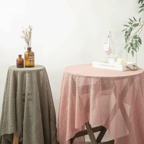 120CM Wide green Pink Lace Fabric Flowers Tablecloth Kitchen Cabinet Tablecloth Wedding Dining Table Cover Sewing Accessories