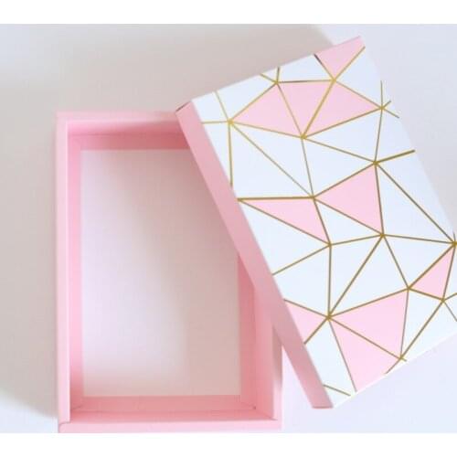 21.8x15x5cm pink hot stamping Design Paper Cake Box Chocolate Party Cookies Box Gift Box 100pcs/lot Free shipping lin4337