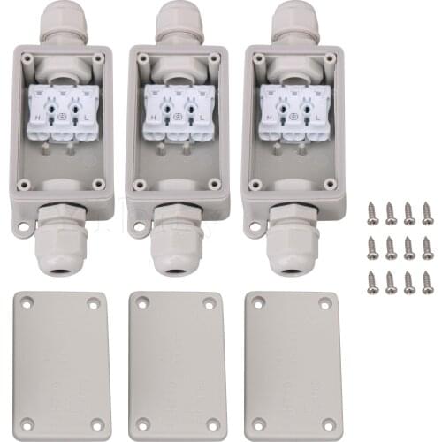 3 Pcs Plastic Outdoor P02-3 Terminal IP66 Wire Connector Junction Box
