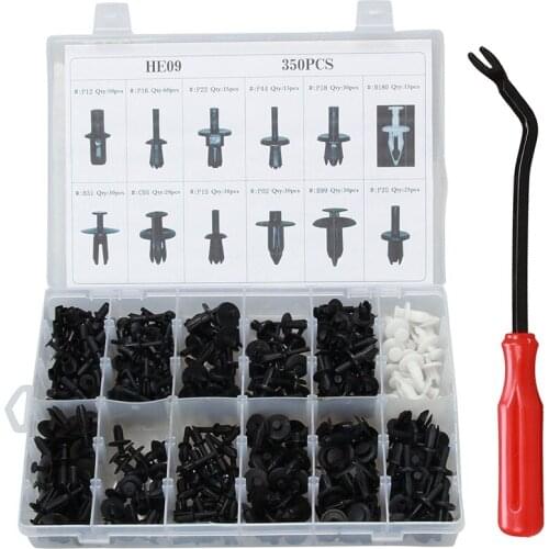 350Pcs Car Body Plastic Push Pin Rivet Fasteners Trim Moulding Clip Screwdriver Set