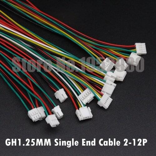 50PCS GH 1.25MM Single End Wire with Buckle 15CM 28AWG 2/3/4/5/6/7/8/9/10/12P Replacement of JSTA1257
