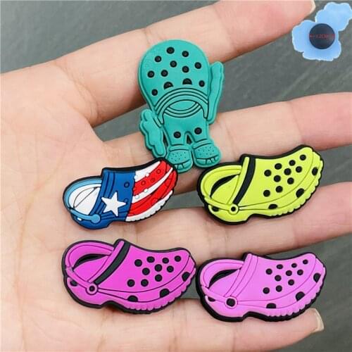 50pcs Wholesale PVC Mix Croc Children Garden Shoes Accessories Shoe Decorations Fit Croc Jibz Charm Boys Girls Holiday Present