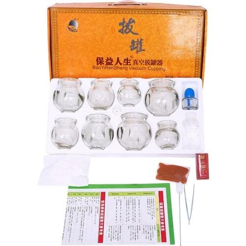 8 cans vacuum cupping glass bottle acupuncture body massage cupping device gift