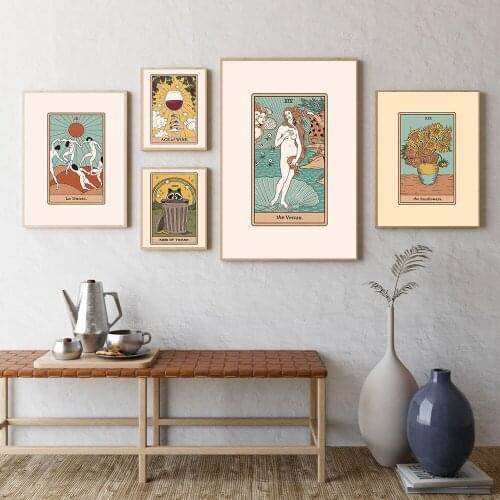 Pictures for Living Room Abstract Vintage Art Canvas Poster Frameless Paintings for Interior Frameless Wall Decoration