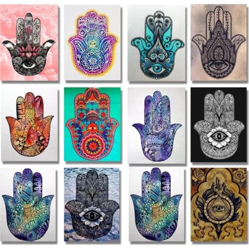 Full Round Drill 5d Diamond Embroidery Hand Of Fatima Diy Diamond Painting Cross Stitch Kits Patterns Mosaic Mandala Needlework