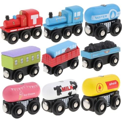 Wooden Magnetic Train Carriage for Toy Trains Accessory Compatibles Building Trains Playset Kids Children Educational Toy