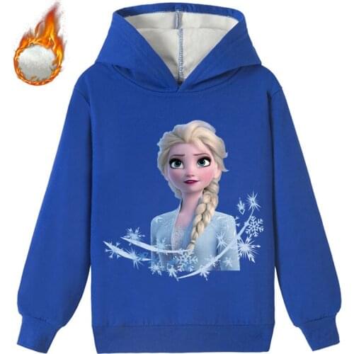 Disney Kids Cardigan Thick Coat Frozen Elsa Anna Girls Winter Cotton Padded Clothes Childrens Leisure Hoodie Coat
