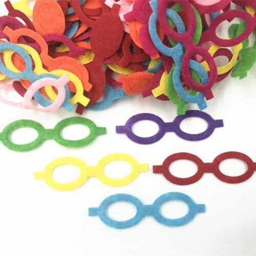DIY 200pcs Glasses shape Fit decoration Felt applique Mix Colors Sewing 49mm