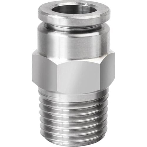 Fit 4mm Tube OD 1/8'' BSPT Male Thread 304 Stainless Steel Pneumatic Pipe Fitting Push In Quick Connector