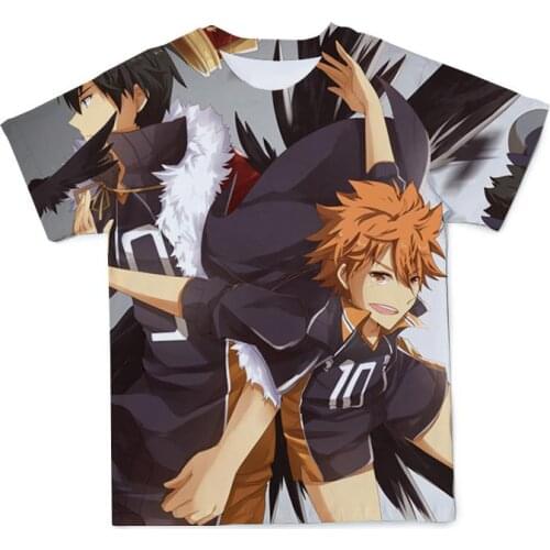 3D Anime Haikyuu Mens T-shirt New Hot-Sale Fashion Comfortable Synthetics Printing Short Sleeves 3D Manga Volleyball Boys Top