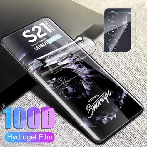 100D Hydrogel Soft Film For Samsung Galaxy S21 Ultra Screen Protector For Samsung S21 Plus S 21 Ultra 5G Camera Lens Glass Film