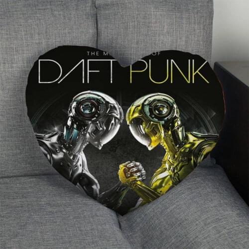 Custom Daft Punk Heart Pillow Cover Custom Zipper Pillowcase Cover Wedding Home Office Decorative 1pcs custom