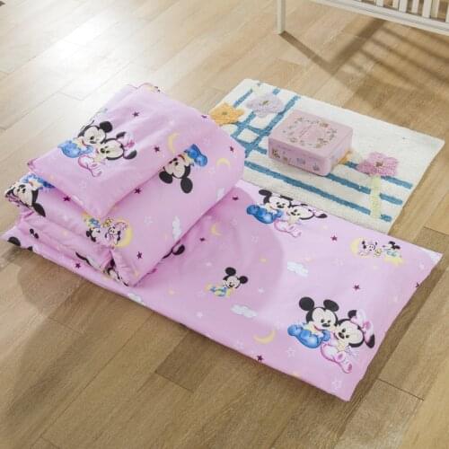 Disney 100% Cotton baby Bedding Set Newborn cot duvet Mickey mouse Minnie Crib Sets Cot Set Duvet Cover Pillowcase Flat Sheet