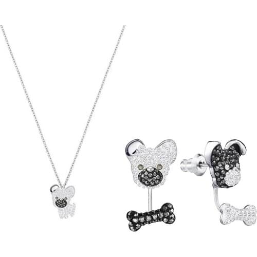 2021 new dog style jewelry set, elegant and luxurious set, female earrings, necklaces and bracelets, personalized accessories