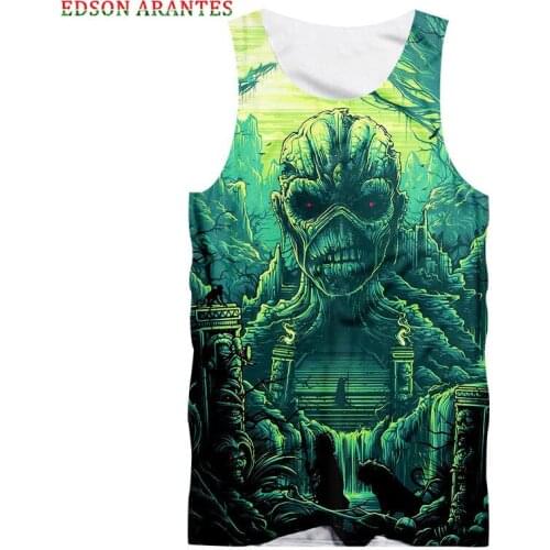 Terror Harajuku Men Women Tank Tops 3d Print Green Demon Tomb Summer Tank Tops Unisex Casual Beach vacation Couples Vest