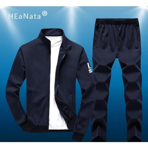 NEW Gyms Men Sport Sets Sportswear Tracksuits Sets Mens Jacket+Pants Running Clothing Mens zipper Suits Plus size