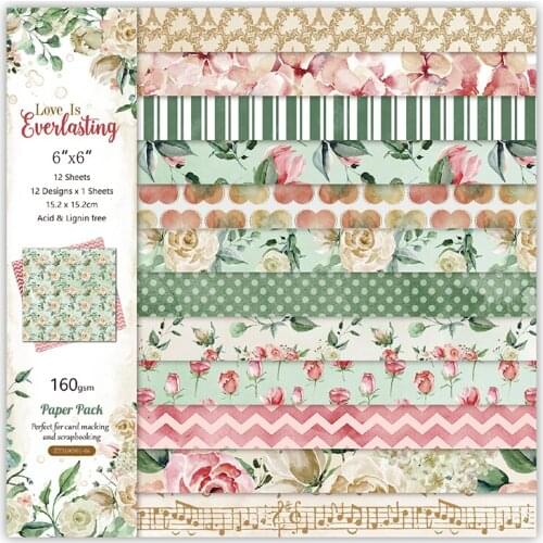 12pc Love Is Everlasting patterned paper Scrapbooking paper pack handmade craft paper craft Background pad