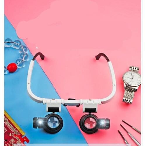 Glasses-type head-worn magnifying glass, binocular lamp repair magnifying glass, mobile phone, clock repair inspection mirror