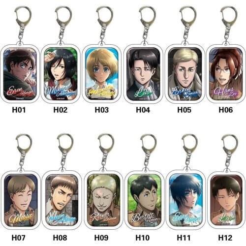 Attack On Titan Pendants Keyrings Anime Cartoon Figure Levi Ackerman Eren Armin Car Key Chains Keychain Jewelry