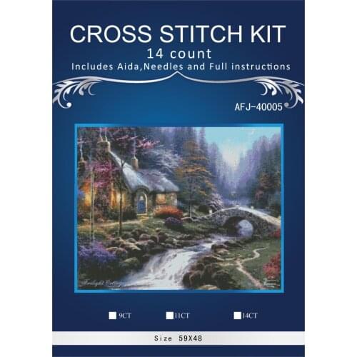 Oneroom Oil Pretty hills Embroidery Crafts Needlework 14CT Unprinted Arts Cross Stitch Kits DMC DIY Quality