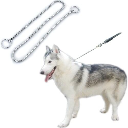 Dog Collar with Welded Link Pinch Copper Chain Collar Dog Training Accessories Adjustable Collar for Large Dogs