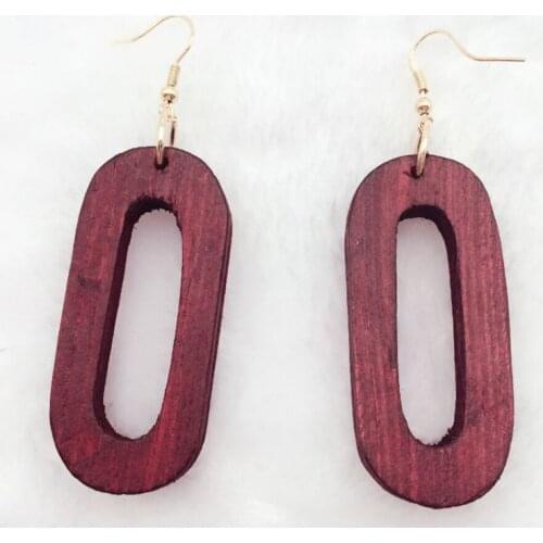 Pair good african oval earrings new design quality wood earrings Latest new arrival