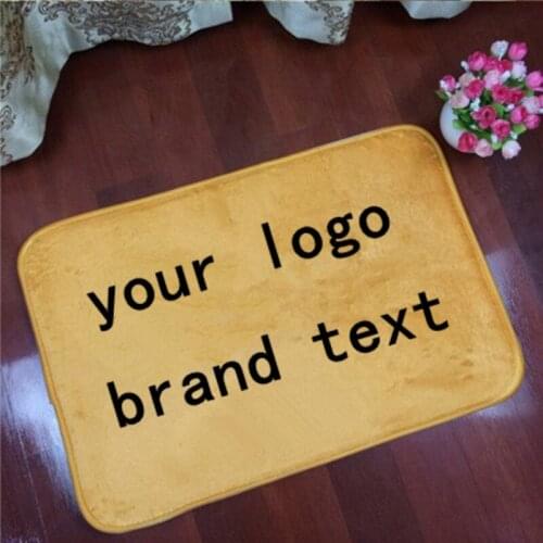 Custom Front Entrance Door Mat Personalized Flannel Carpets Anti-Slip Water Proof Kitchen Bath Bedroom Floor Mat Rugs Customized