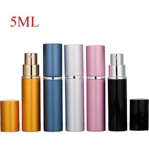 5ml Mini Portable For Travel Aluminum Perfume Spray Bottle Empty Refillable Cosmetic Containers Perfume Lotion Spray Atomizer