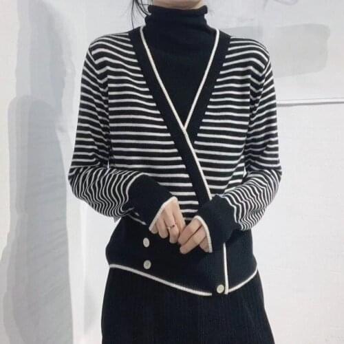 Pullover Women Sweaters 2021 Autumn Winter Tops Korean Slim Women Striped Pullover Knitted Sweater Jumper Soft Warm Pull Femme