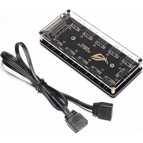 5V 3PIN ARGB Extension Splitter for Gigabyte MSI Electron PC Computer Extension Cable 10 Ports RGB Fan HUB SATA Power