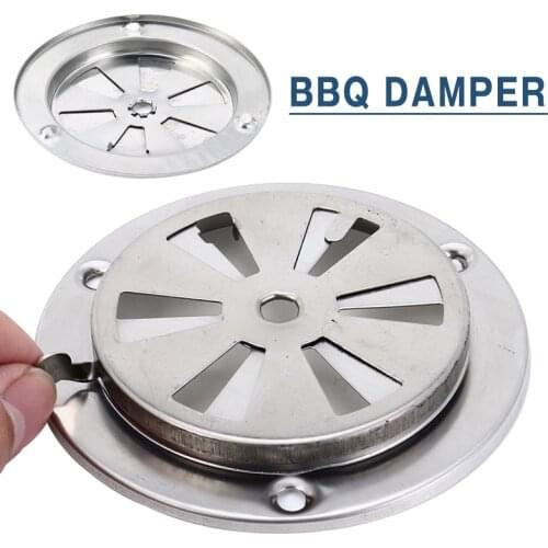 Adjustable BBQ Grill Smoker Exhaust Kitchen Vent Stove Stainless Steel Air Vent Damper Round Home Vents Replacement Part