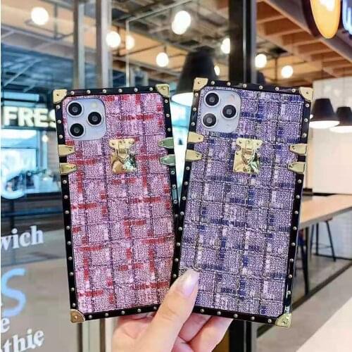 Luxury Brand Leather Phone Case for Iphone 11 12 Promax Mini XS XR Colorful Dream Worldsquare Shap for 6 7 8 Plus