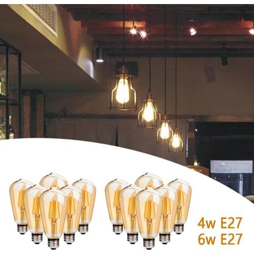 Light Bulb Retro Edison Light Bulb E27 220V ST64 4W 6W Filament Incandescent Ampoule Bulbs Vintage Edison lampara vintage Led