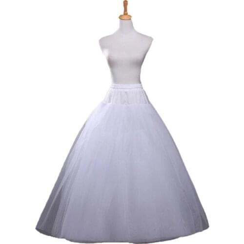 Wonderful A-line Crinoline White Petticoat for Prom Bridal Dress One Hoops Wedding Party Accessories Tulle Underskirt