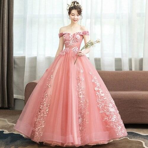 Off The Shoulder Pink Quinceanera Dresses Vintage Ball Gown Vestidos De Quinceaneras 2021 Sweet 16 Dresses Ball Gowns For Adults
