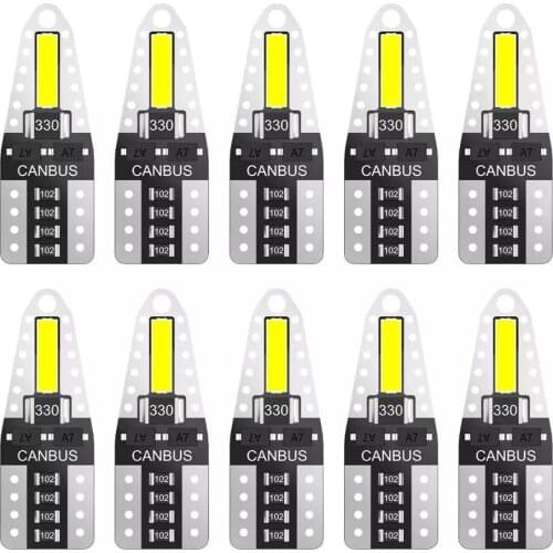 10Pcs T10 W5W Led Canbus WY5W Bulbs Error Free 194 168 LED Super Bright Car Interior Light Clearance Side Marker Auto Lamp 12V