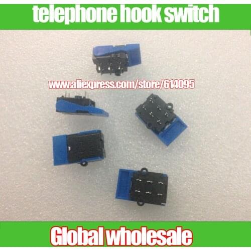 100pcs ZGCZ intercom telephone hook switch with ring 6 feet / total length 24MM Wide 14MM 7MM height