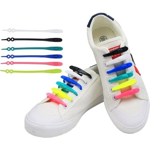 12Pcs Men Silicone Shoelaces Round Elastic Shoe Laces Special No Tie Shoelace Women Lacing Rubber Zapatillas 13 Colors