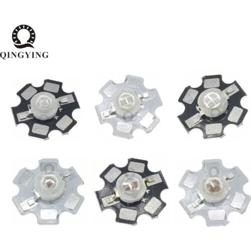 25pcs 1W 3W 5W LED Chip Royal Blue Deep Red 445nm 660nm With 20mm Black White PCB High Power Diodes For Plant Grow Light Source