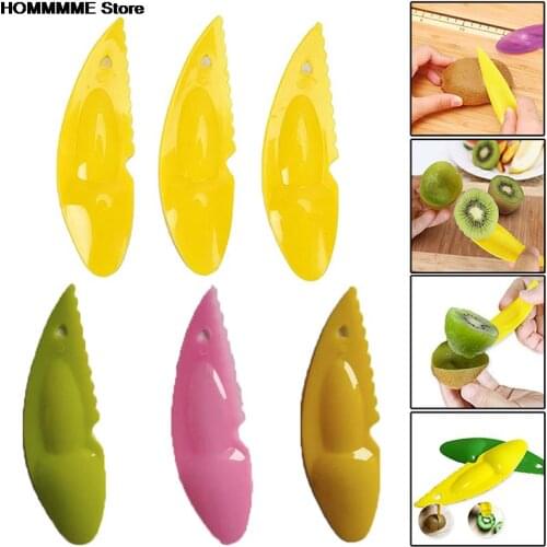 3pcs/set Kitchen Accessories Kiwi Spoon Plastic Kiwi Dig Scoop Kiwi Spoon Fruit Knife Slicer Peeler Cutter 2 in 1 Fruit Knife