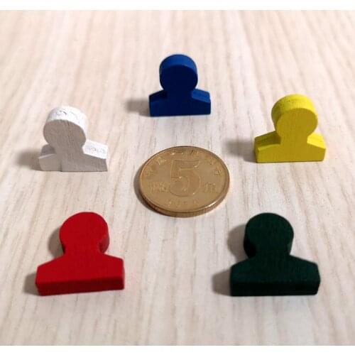 50 Pieces 16*16*5MM Colorful Wooden Humanoid Shape Game Pieces Marks For Board Games DIY Accessories