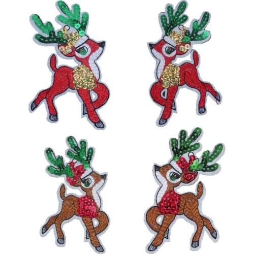 50pcs/Lot Fawn Sequins Embroidery Patches Letters Clothing Decoration Accessories Diy Iron Heat Transfer Applique Clothes